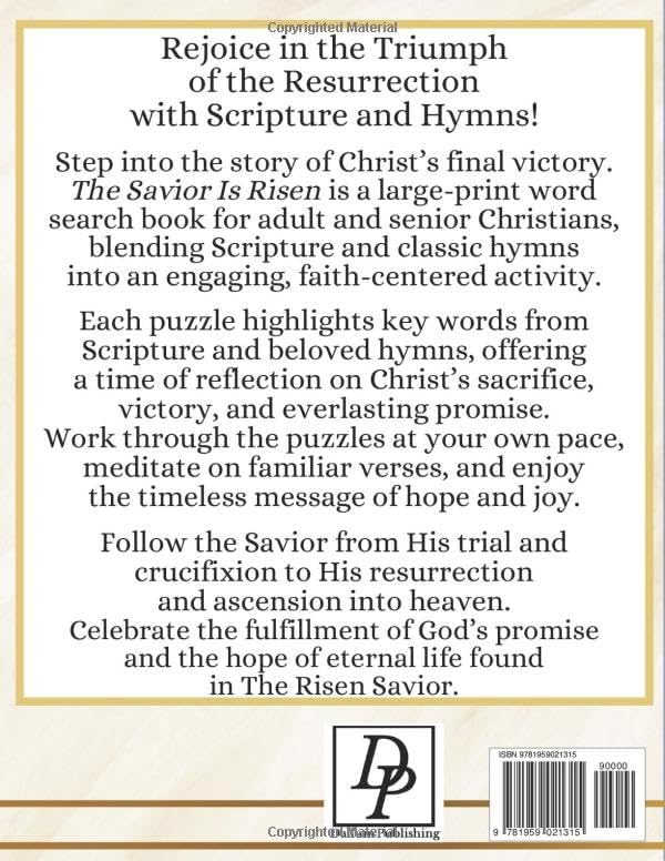 The Savior is Risen Christian Word Search Large Print Puzzles: A Religious Word Find with Bible Verses and Hymns for Adults and Seniors (Scripture and Song) by Erin Jamie