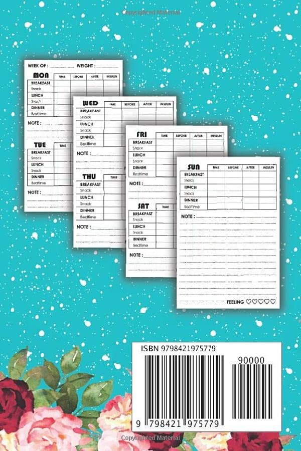 Diabetes Log Book Pocket Size: Blood Sugar Log book for Diabetics, Small & Compact 4 x 6 Inches Glucose Monitoring Log, Blood Sugar Daily Tracker by Nonti Mini Logs