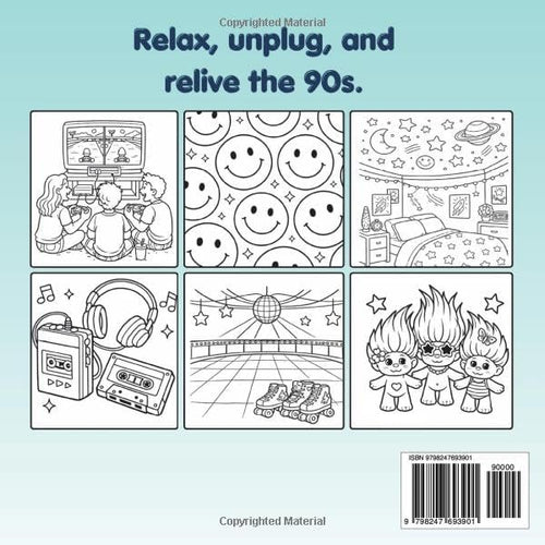 90s Nostalgia Coloring Book: A Relaxing Coloring Book for Adults and Kids Featuring Retro 1990s Scenes, Patterns, and Mandalas by Prado Publishing