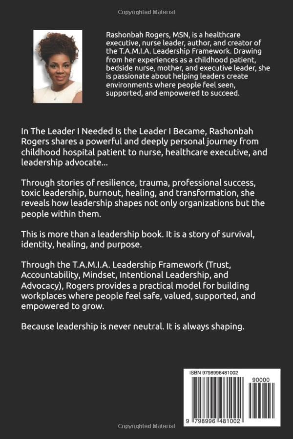 The Leader I needed is the Leader I Became: Leadership is not Neutral by Rashonbah T Rogers