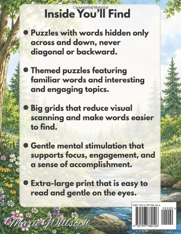 Peaceful Moments Word Search for Seniors With Dementia in Extra Large Print: Simple Easy to Solve Puzzles for Memory Care and Relaxation (Easy to Solve Puzzle Books for Adults With Dementia) by Marie Willsoph
