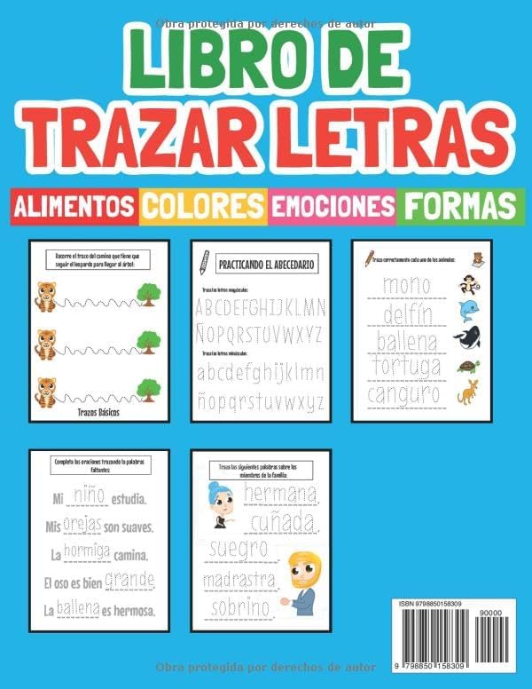 Libro de Trazar Letras: Un Cuaderno de Actividades para Aprender a Escribir las Letras, Palabras y Oraciones - Caligrafía Preescolar para Niños de 3 a ... para Niños en Español) (Spanish Edition) by Saul Mandrade
