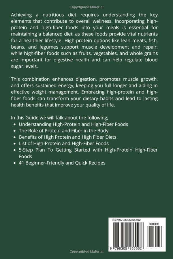 High Protein High Fiber Cookbook: 40+ Beginner-Friendly Recipes With a Sample Meal Plan by Larrry Jamesonn