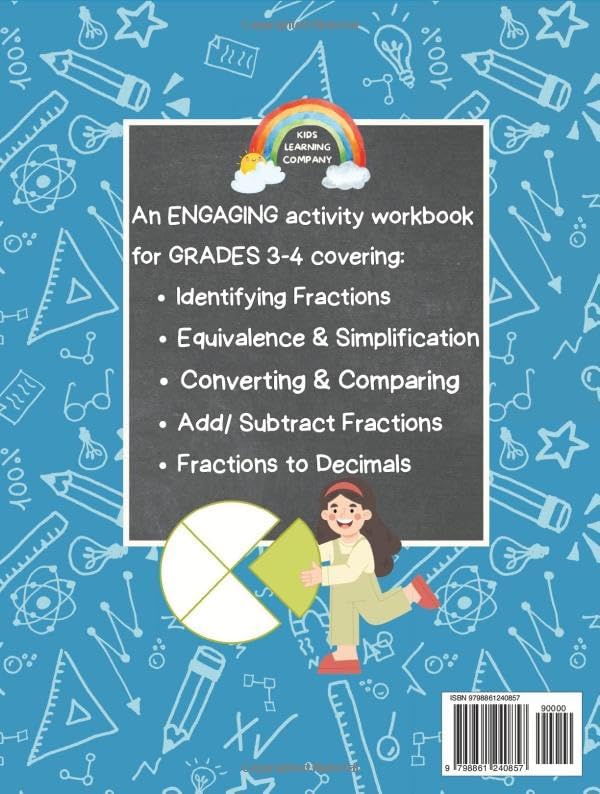 Mastering Fractions: Math Workbook for 3rd Grade & 4th Grade: Fractions Workbook Grade 4, Fractions Quick Study, 3rd grade fractions workbook, Fractions Essentials, Homeschool Workbook for Grades 3- by Digi Discover