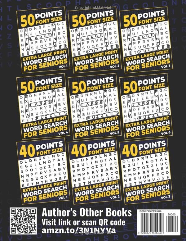 50 Points Font Size Extra Large Print Word Search for Seniors: 50 XXL Jumbo Print puzzles with 1000 words - Vol 6 by Firefly Press