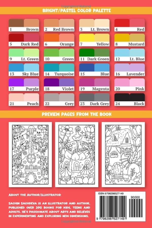 Fantasy Homes: Color by Number Coloring Book for Teens and Adults featuring Tiny Fairy House, Gnomes Cottage and Dreamy Castles (Pocket Size Color by Numbers Coloring Book) by Sachin Sachdeva