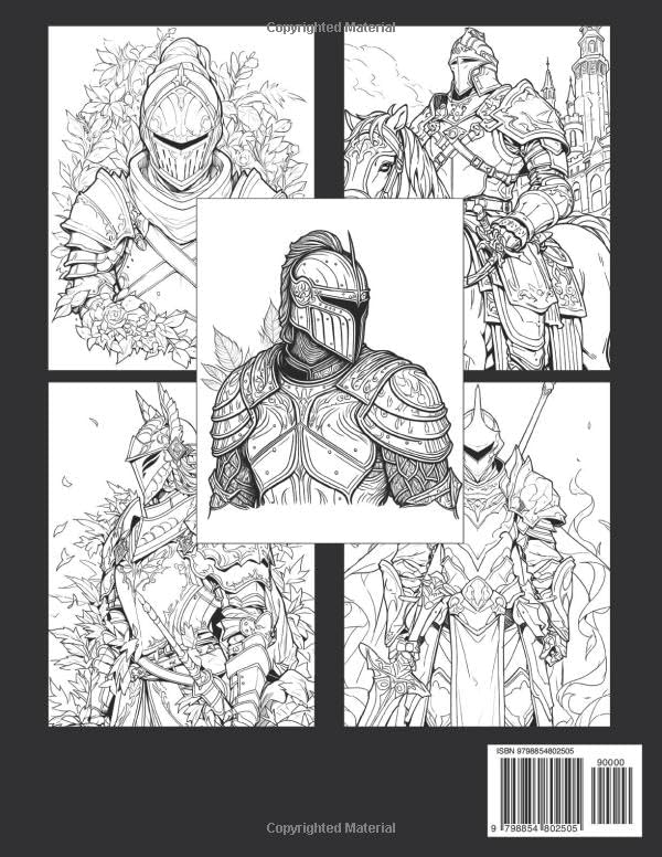 Fantasy Knights Coloring Book: Striking Detailed Illustrations of Skilled Sword-Wielding Medieval Warriors | A Mythical Coloring Pages for Adults by Judith Buck