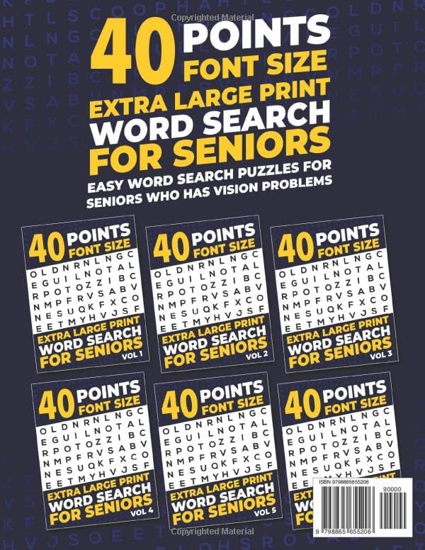 40 Points Font Size Extra Large Print Word Search for Seniors: Easy Word Search Puzzles for Seniors who has Vision Problems | Vol 3 by Firefly Press