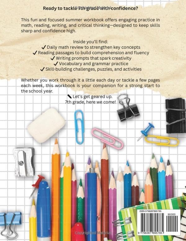 Geared Up for 7th Grade: A Summer Readiness Workbook to Keep Skills Sharp by Caroline May