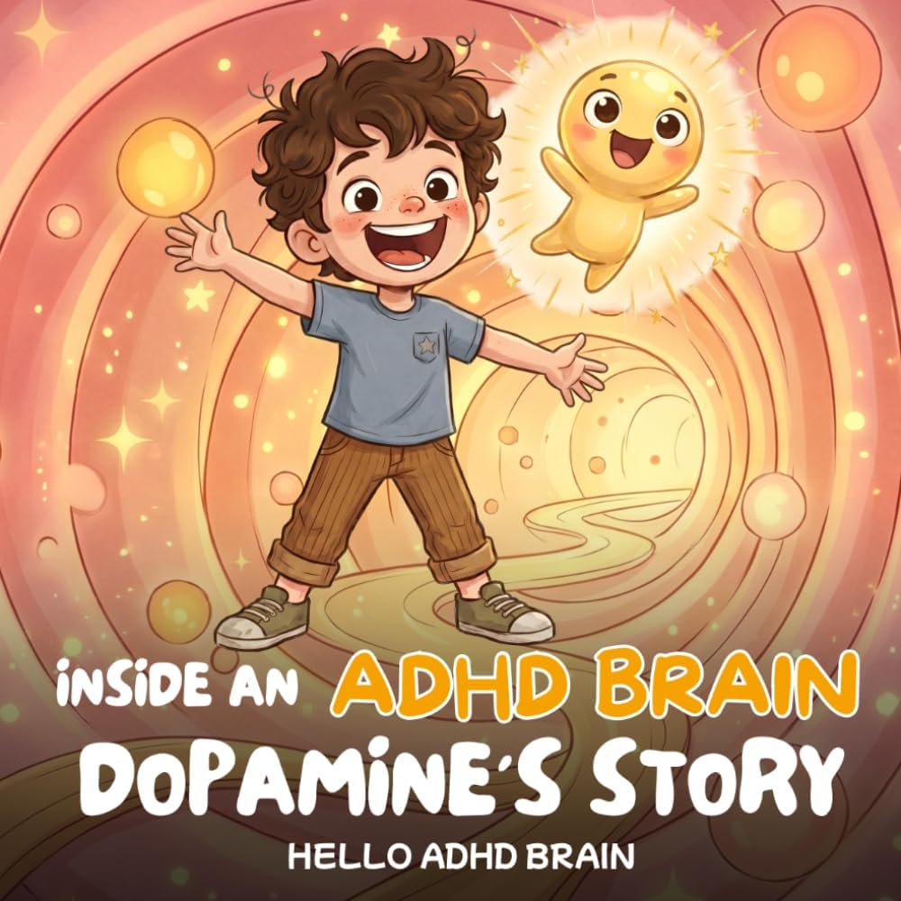 Inside an ADHD Brain - Dopamine's Story: A Cute Children's Picture Book To Teach Neurodivergent Kids About How Dopamine Affects The Mind, Focus, Motivation and Executive Function by Hello ADHD Brain