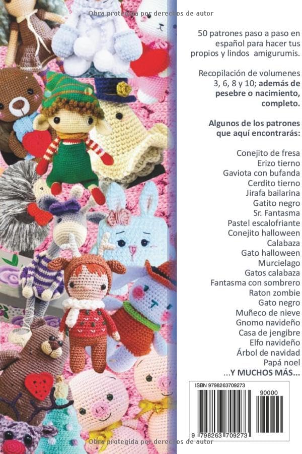 Patrones amigurumis en español: 50 Patrones de Amigurumis en Español: Recopilación de 4 Volúmenes de Navidad, Halloween, San Valentin y 10 Patrones ... Amigurumis en español) (Spanish Edition) by Creamox Editorial