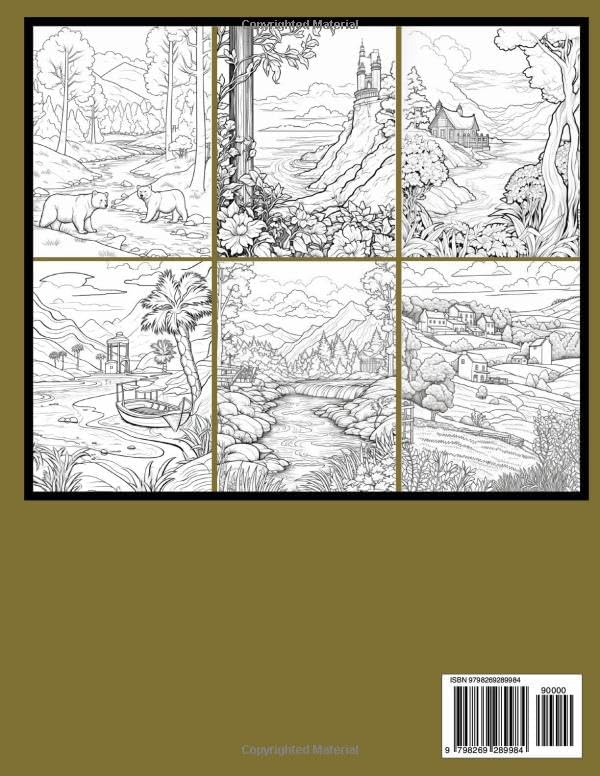 100 Page Nature Scenes Coloring Book For Adults: Beautiful 100-page coloring book with 45 + relaxing nature scenes, perfect for adults and an ideal gift. by Sk Carolina Kelvin