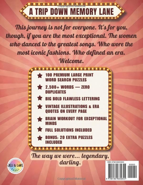 The Way We Were: Mom's Large Print Word Search: 100 Nostalgic Word Search Puzzles from the 50s & 60s | A Gift for Mom & Grandma by Jeli & Luke