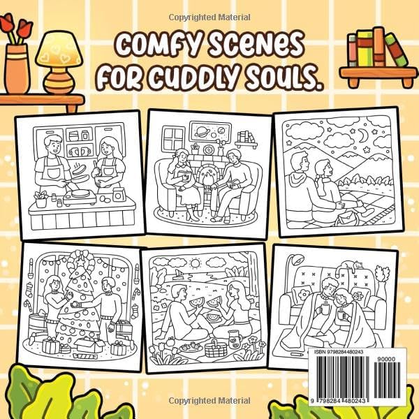 Cozy Couples Coloring Book for Adults & Teens: Cute and Romantic Designs for Women and Men Featuring Peaceful Scenes – Relaxing for Stress Relief by Luna Sparks