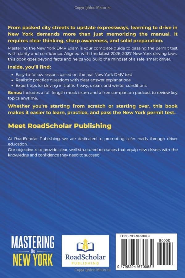 Mastering The New York DMV Exam: What You Need to Pass the DMV Permit Test in 2025 - 2026 by RoadScholar Publishing