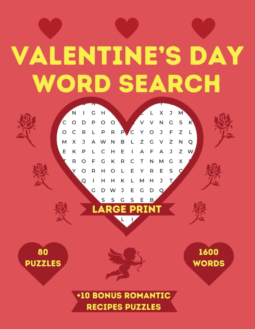 Valentine’s Day Word Search: Large Print Themed Puzzle Book for Adults, Seniors and Teens by Charlie Bird