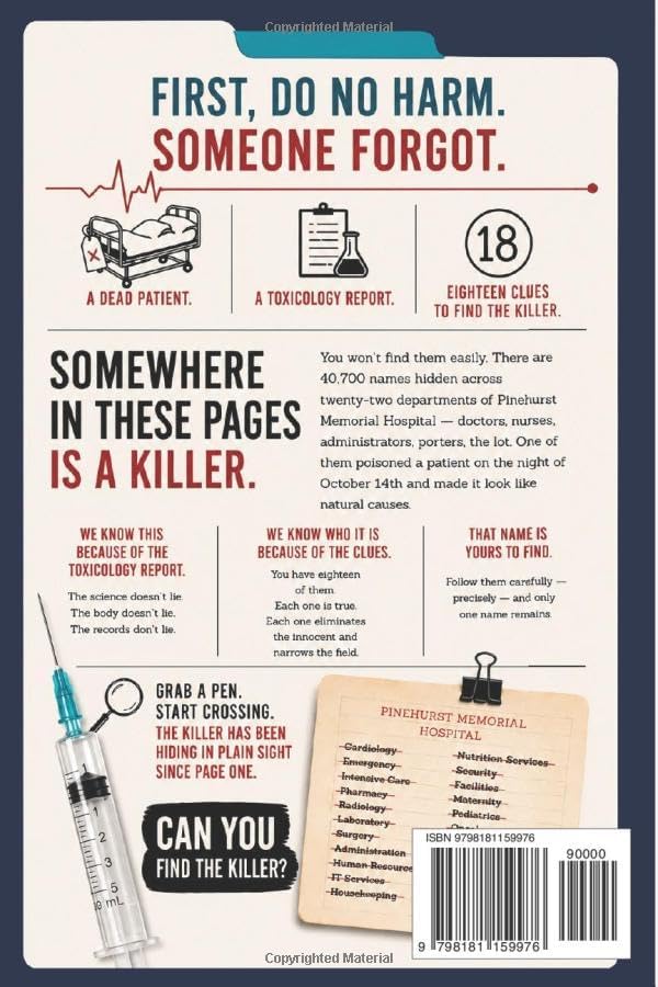 Do No Harm: The Hospital Murder Mystery Puzzle: 40,700 Suspects. 18 Clues. One Killer. by Ada Nightingale