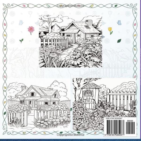 relaxing gardens coloring book for adults mindfulness and stress relief: discover tranquility through art with calming scenes and therapeutic coloring opportunities by mr sam max