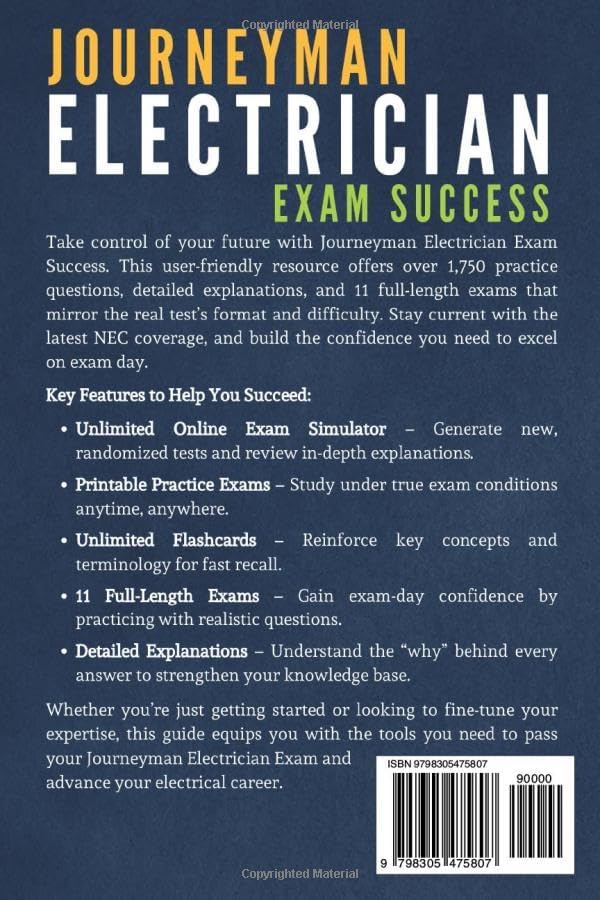 Journeyman Electrician Exam Success: Electrical License Exam Prep: 1000+ Practice Questions, Detailed Explanations, Full-Length Exams - All-in-one NEC Test Prep Study Guide by Apex AR
