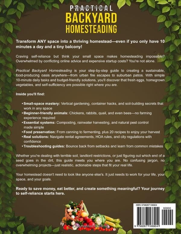 Practical Backyard Homesteading: Simple 10-Minute Tasks to Grow Your Own Food, Raise Animals in ANY Yard, be Self-Reliant, Live Green and Save Money by Amelia Darlin