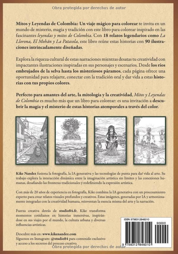 Mitos y Leyendas de Colombia: Un viaje mágico para colorear (Spanish Edition) by Kike Nandez