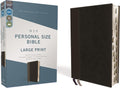 NIV, Personal Size Bible, Large Print, Leathersoft, Black, Red Letter, Thumb Indexed, Comfort Print by Zondervan
