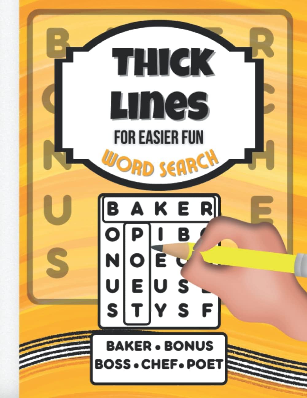 Thick Lines | Low Vision Word Search for Seniors, Dementia and Alzheimers Patients: Large Print for Challenged Eyes | Easy Level by Magdalena Michno