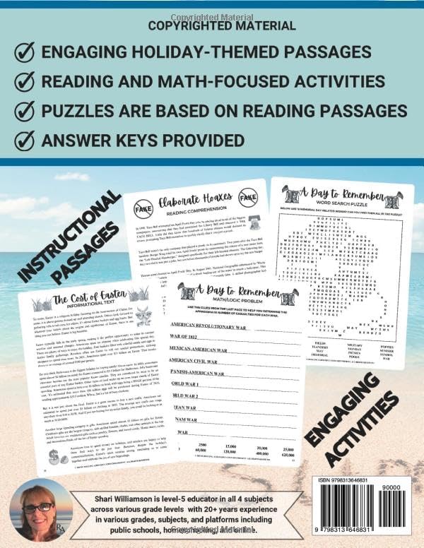 Summer Enrichment Workbooks: Spring & Summer Workbooks Grade 7-8: Learning Books for Middle School by Shari Ann Williamson