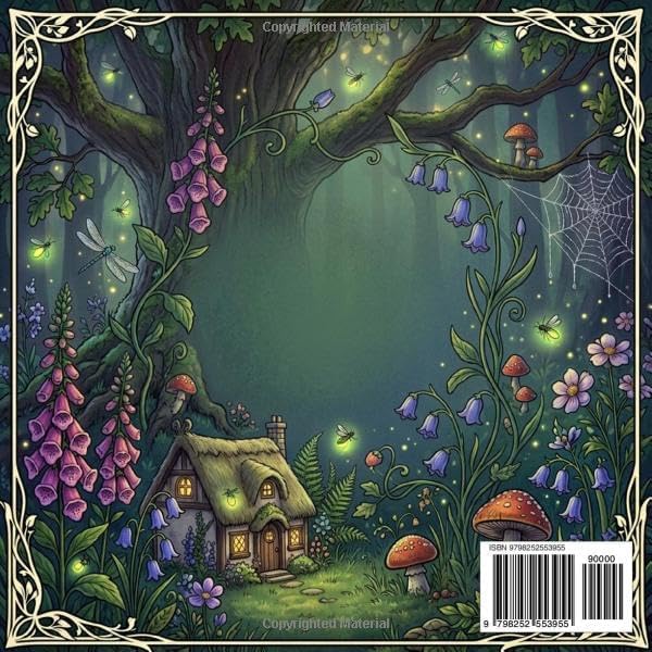 Bramble & Bloom: Fairy Garden Coloring Book for Adults: 40 Enchanted Whimsical Designs Featuring Fairies, Magical Woodland Scenes and Secret Garden Cottages for Stress Relief and Relaxation by DreamNest Press R.Souza