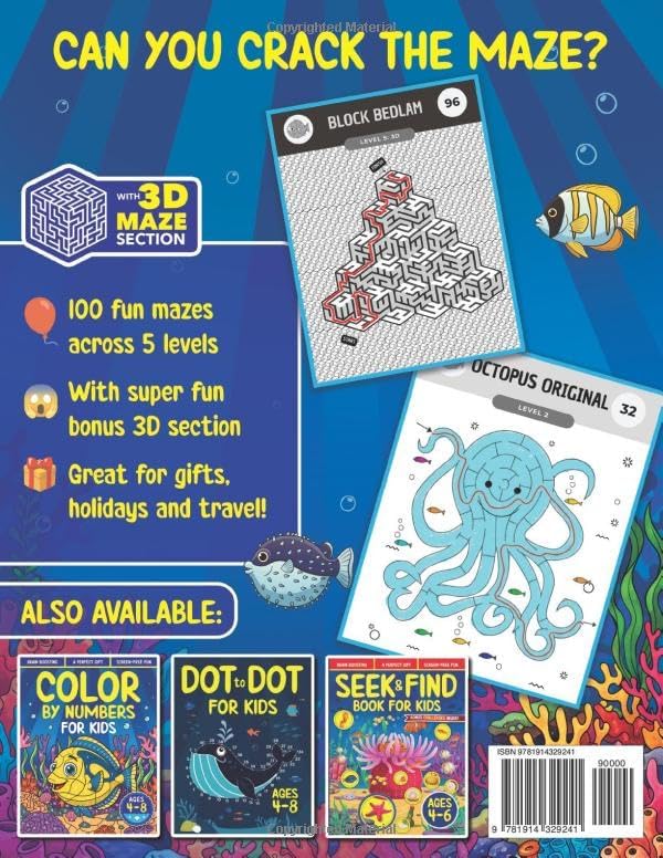 Mazes For Kids Ages 4-8: Maze Activity Book | 4-6, 6-8 | Games, Puzzles and Problem-Solving for Children (Maze Books for Kids) by Splendid Youth
