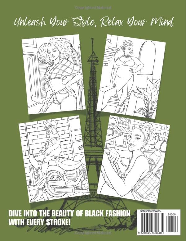 Black Women Fashion Coloring Book: Slay in Style Coloring Book Celebrating African American Style, Beauty, and Diversity. Perfect for Teens and Adults ... Queens Shopping in Chic and Stylish Outfit by Wonder Polly