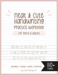 Neat and Cute Handwriting practice Workbook for adults and Teens: Improve your handwriting skill & Practice with Monoline lettering Practice Page, ... worksheet for adults, My Chewycake font by NoteTaking Font