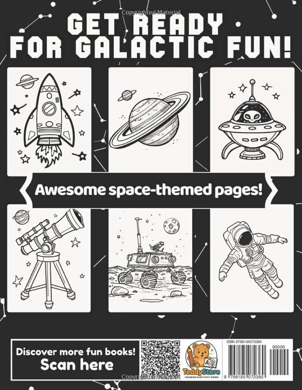 Space Coloring Book for Kids Ages 3-8: A Fun 100-Page Outer Space Adventure for Boys & Girls by TeddyStore Fr