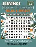 Relax & Reflect Jumbo Bible Word Search Extra Large Print Puzzles For Seniors, Adults and Elders: Super Large Print Christian Puzzles for Visually ... Eyes - Extra Large 40-Point Bold Font Size by GreeneMint Books