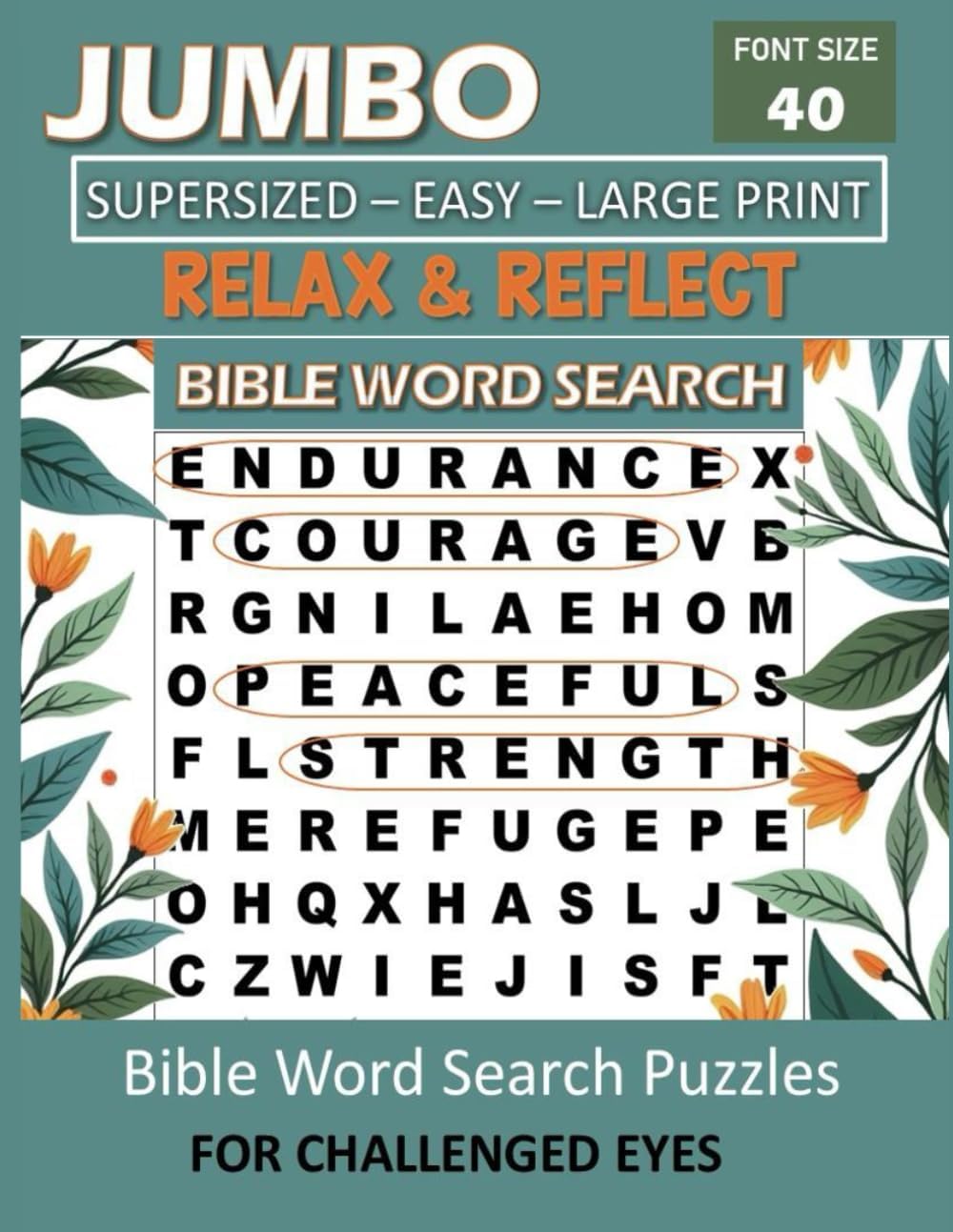 Relax & Reflect Jumbo Bible Word Search Extra Large Print Puzzles For Seniors, Adults and Elders: Super Large Print Christian Puzzles for Visually ... Eyes - Extra Large 40-Point Bold Font Size by GreeneMint Books