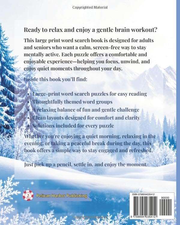 Large Print Word Search for Adults & Seniors: Winter-Themed Word Searches by Margaret St Peter