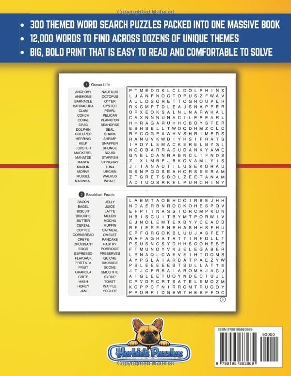 The Huge Word Search Puzzle Book: 12000 Themed Words | Large Print Word Find for Adults, Seniors and Teens | Big Print (Big Brain Puzzles for Adults and Seniors) by CarverPrints Publishing