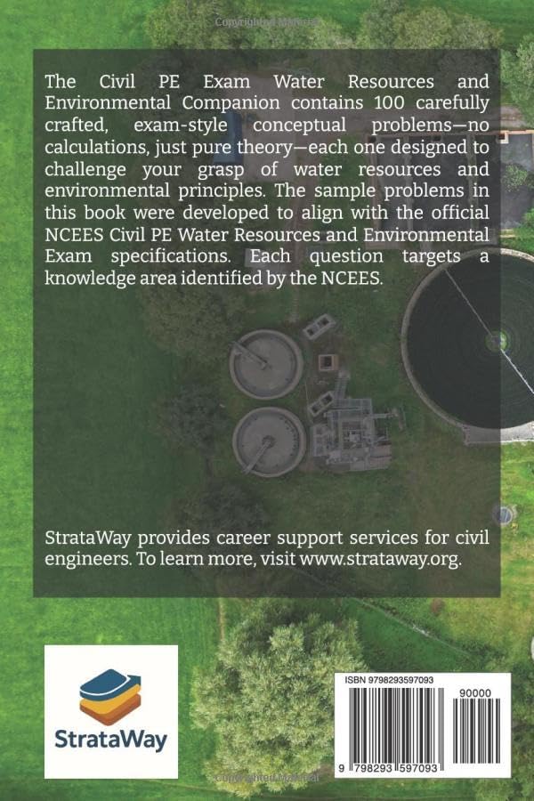Civil PE Exam Water Resources and Environmental Companion: 100 Conceptual Sample Problems by StrataWay