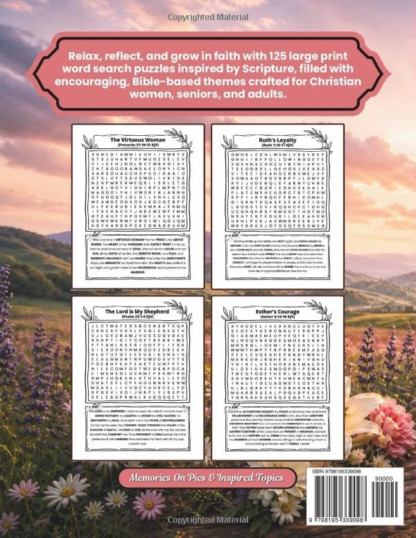 Scripture Word Search for Women Large Print: 125 Faith-Filled Word Find Puzzles for Christian Women, Seniors & Adults by Memories On Pics