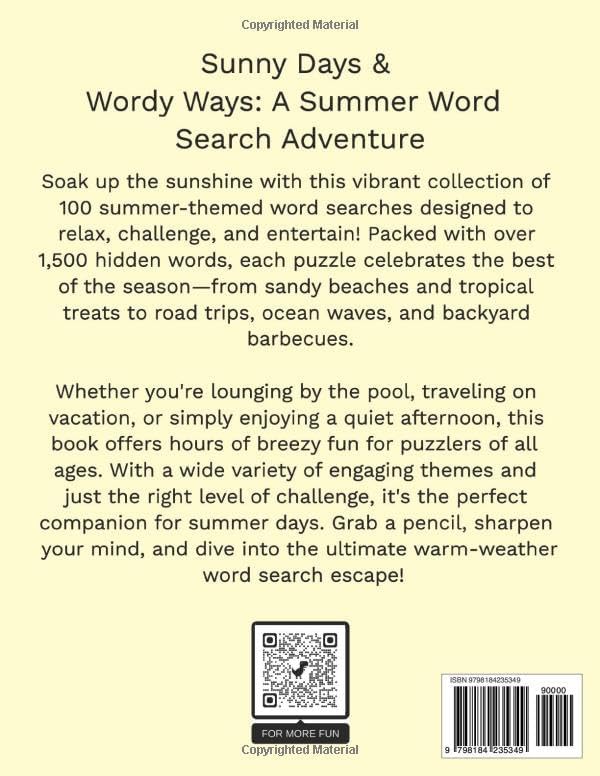 Summer Word Search: Sunny Days & Wordy Ways: A Summer Word Search Adventure by Jay Freeman