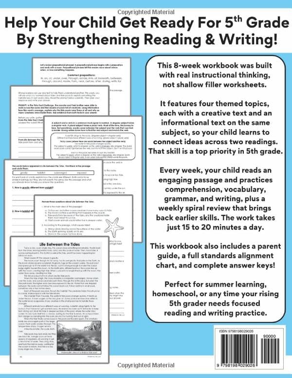 Rising 5th Grade Summer Reading Workbook: Reading and Writing Practice Activities for Kids Ages 9 to 11 | Bridging 4th to 5th Grade with Paired Texts, Comprehension, Vocabulary, Grammar, and Writing by Jessica Ivey-Smith Ed.S.