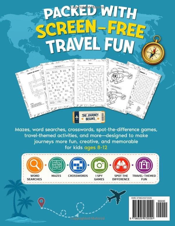 Travel Activity Book for Kids Ages 8-12: A fun-filled book of puzzles and games to keep you entertained on any plane, train, bus or car journey (best ... (Jim Allbran Fun Activity Books for Children) by Jim Allbran