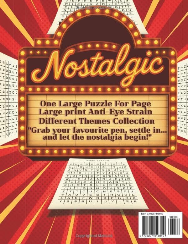 Nostalgic Word Search: 100 Large Print Puzzles from the 50s, 60s, 70s & 80s - Relaxing and Fun Brain Games for Seniors and Adults by Julie Koral
