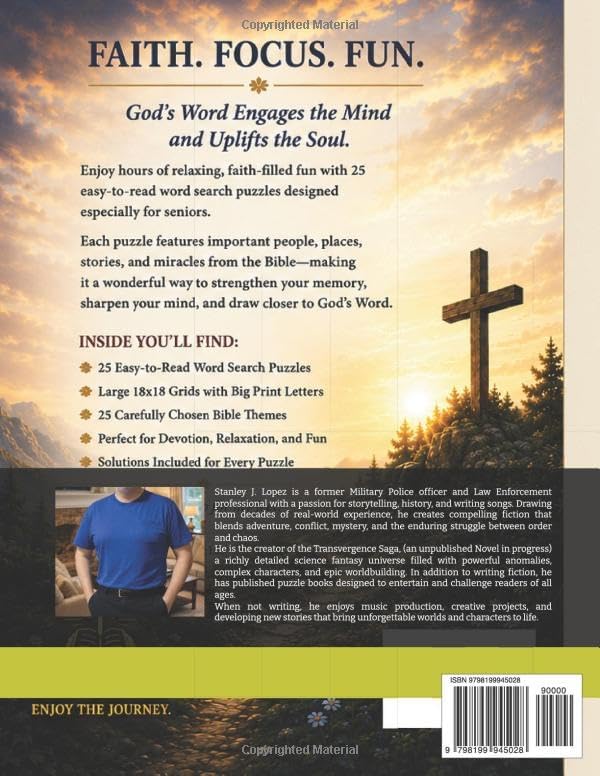 Bible Large Print Word Search for Seniors Volume 1: Volume 1: 25 Easy-to-Read Puzzles Featuring Famous Bible Characters, Stories, Places, and Miracles by Stanley James Lopez