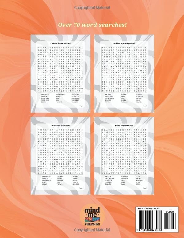 Nostalgic Word Search Large Print: Puzzles for All Ages: Adults, Seniors and Teens. Stress Relief Relaxing Retro Word Find to Keep your Mind Sharp by Mind Me Publishing