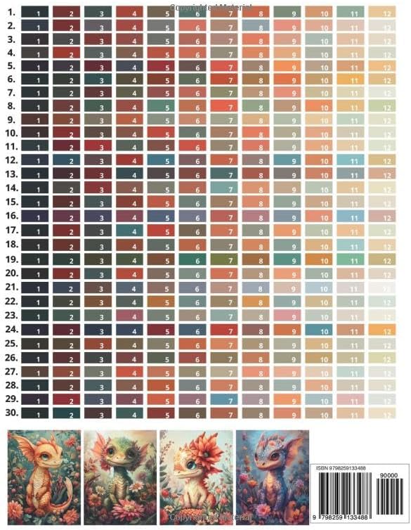Cute Baby Dragons Color by Number for Adults: Fantasy Coloring Book with Adorable Dragons for Relaxation, Stress Relief and Creative Fun by Auriel Wonders