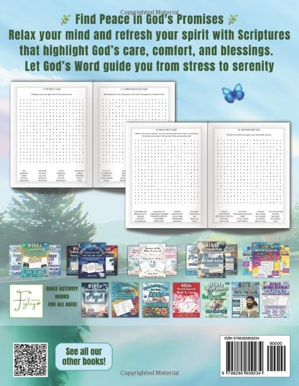 Bible Word Search - Stressed to Blessed: What the Bible says about worry and blessings, 80 Comforting Scripture Puzzles (Bible Word Search for Adults, Seniors and Teens) by Violet Figley