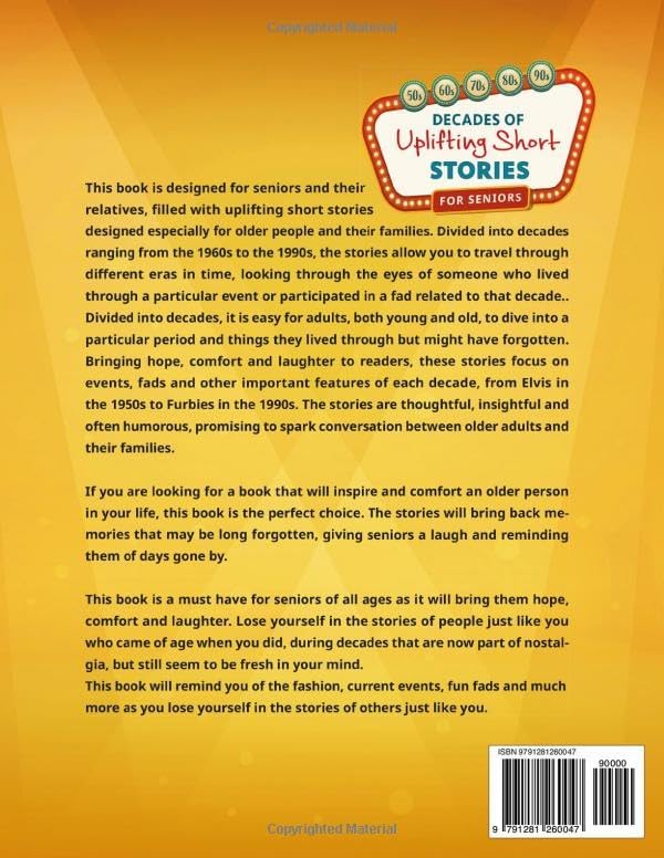 Decades of Uplifting Short Stories for Seniors: 100 Funny Stories from the 50s to 90s that are Easy to Read for Elderly Women and Men (LARGE PRINT) by Keep Your Mind Young