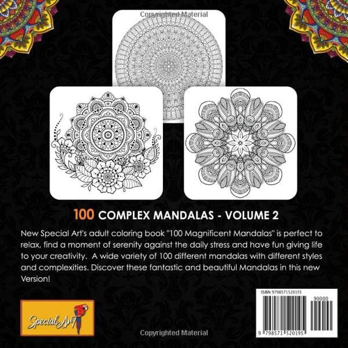 100 Magnificent Mandalas: An Adult Coloring Book with more than 100 Wonderful, Beautiful and Relaxing Mandalas for Stress Relief and Relaxation. (Volume 2) (Mandalas Coloring Books Collection) by Special Art