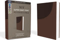 NIV, Super Giant Print Reference Bible (Font Size: 16.5-point), Leathersoft, Brown, Red Letter, Comfort Print by Zondervan